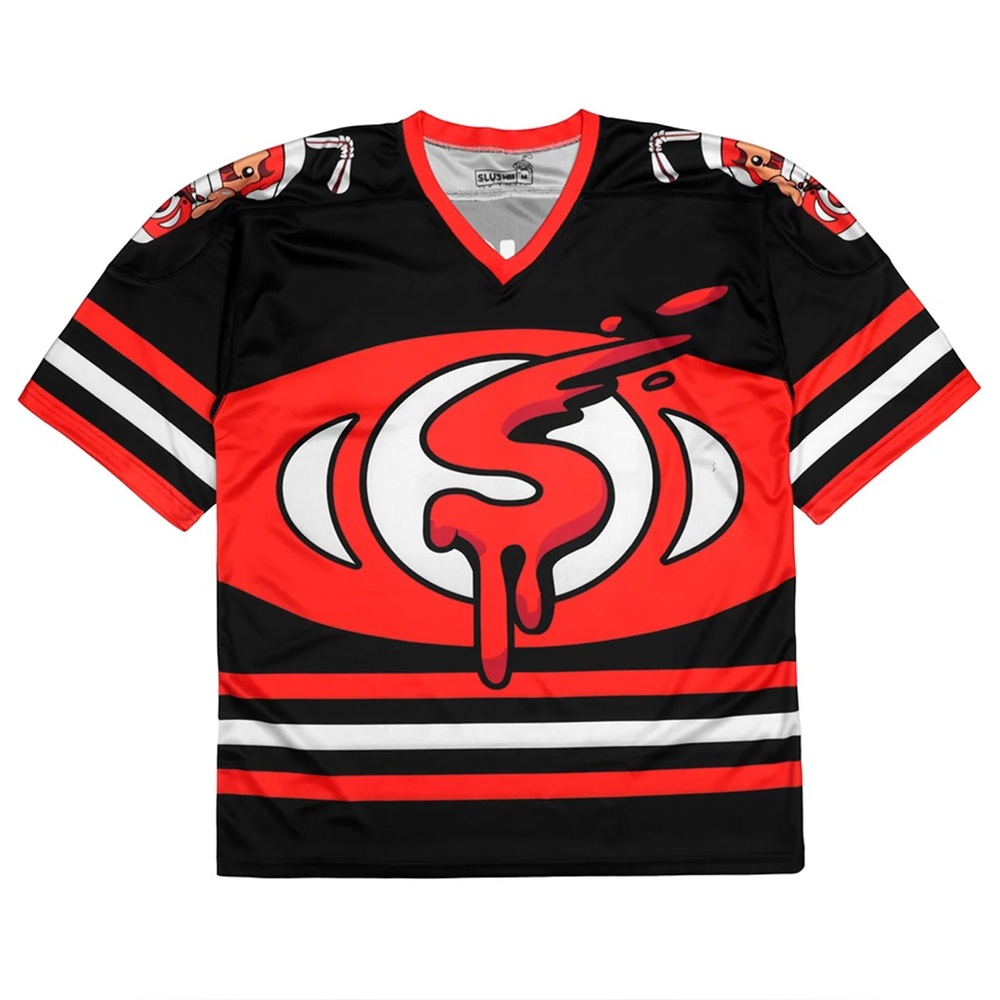 Slushii Jersey EDM Red, White & Black Oversized 100% Polyester